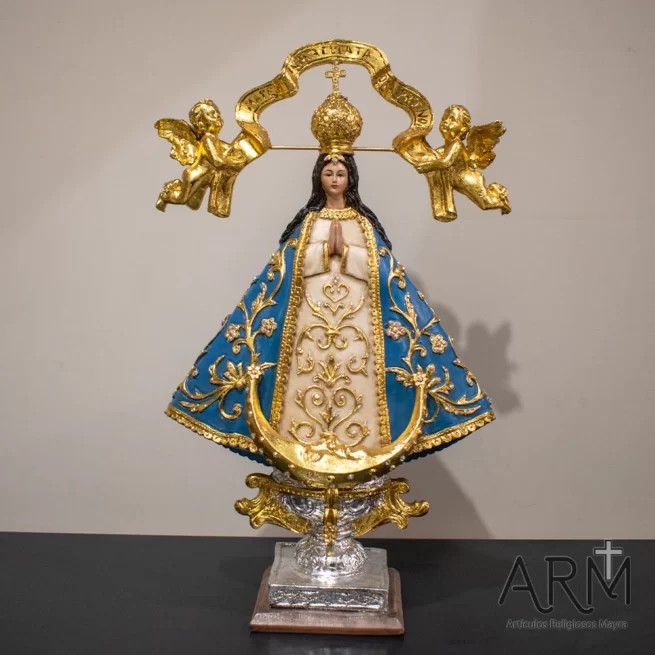 Virgen de San Juan de los Lagos en resina con polvo de marmol y alabastro